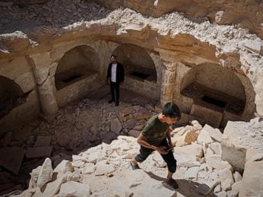 Image for  Contractor in Syria uncovers a surprise beneath the rubble: an ancient tomb complex