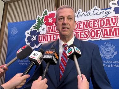 Image for  The top US diplomat in Hong Kong criticizes China and the city for curtailing freedoms