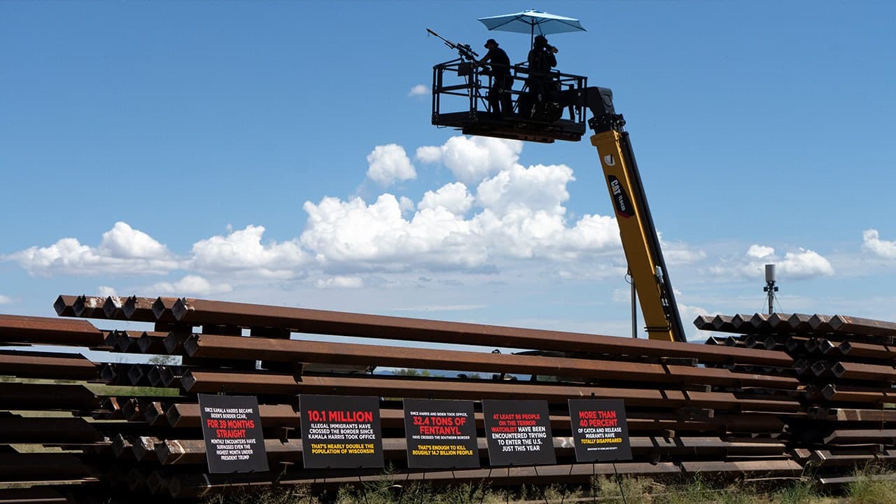Image for Border wall construction surges ahead as illegal crossings plummet to historic lows