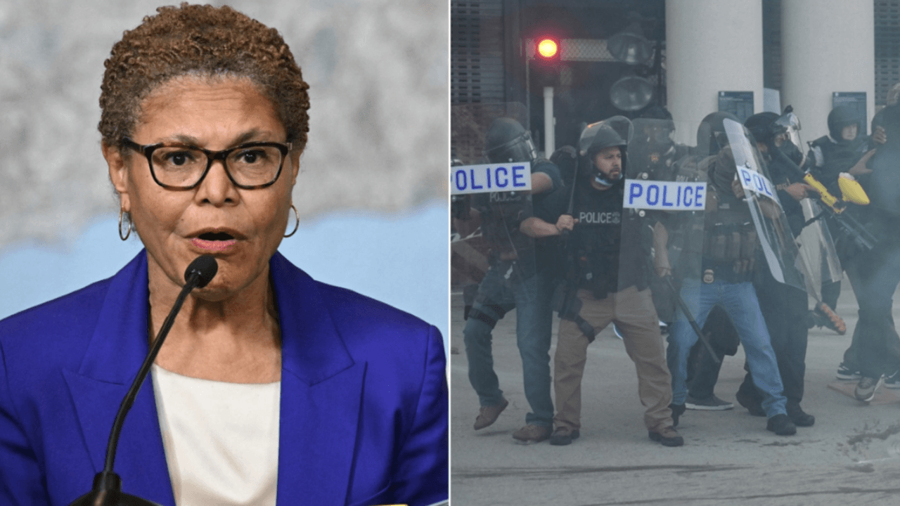 Image for Mayor Bass blames Trump's ICE raids for starting riots while claiming 'things in LA are calm'
