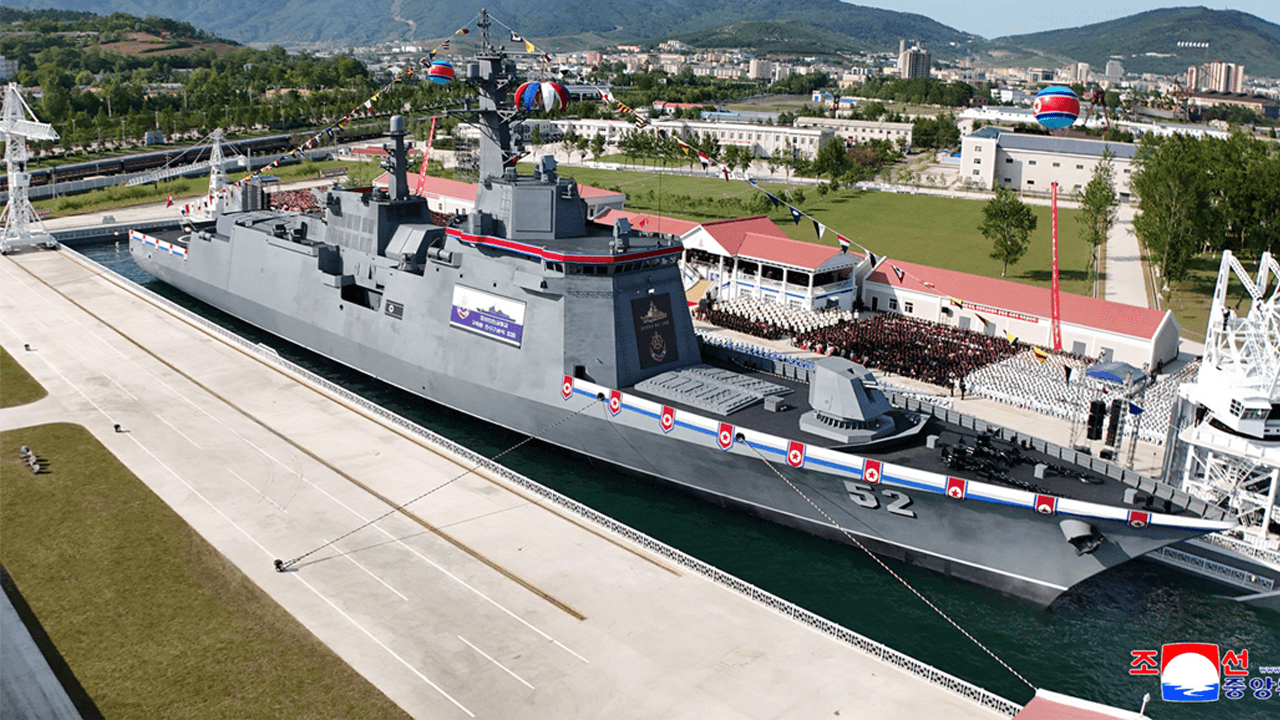 Image for North Korea relaunches warship that suffered embarrassing failure during initial launch