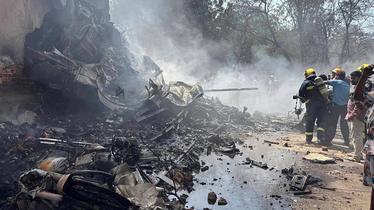 Image for London-bound plane carrying more than 200 people crashes after takeoff in India
