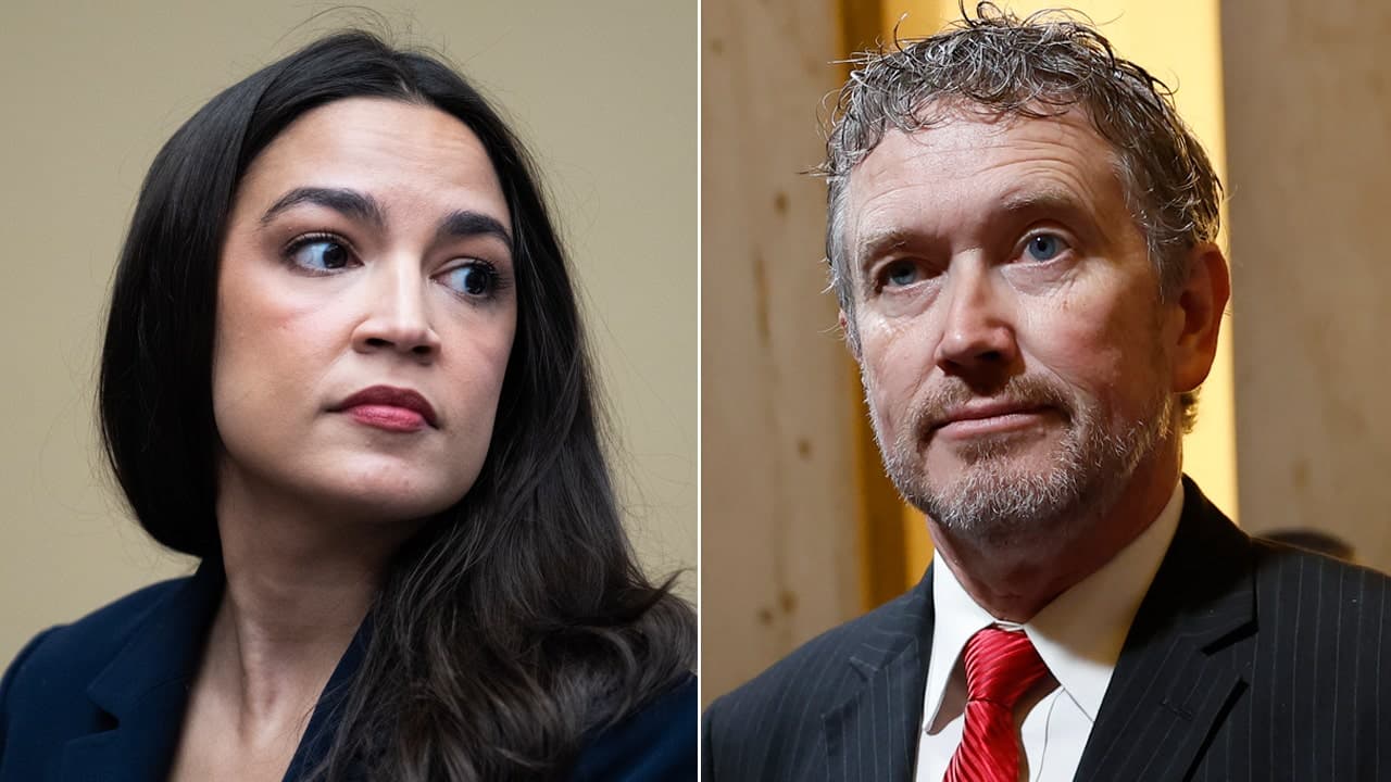 Image for Massie to field 'bipartisan War Powers Resolution' to bar US from Israel-Iran war, AOC signals support