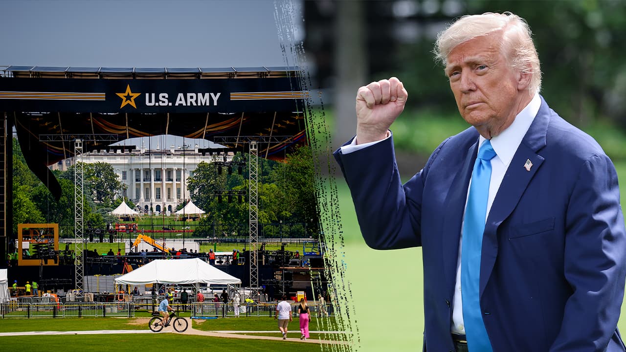 Image for Trump's military parade honoring Army's founding threatened by protests, thunderstorms