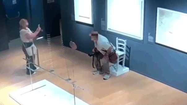 Image for Tourist caught-on-camera smashing crystal-studded ‘Van Gogh’ chair at art museum