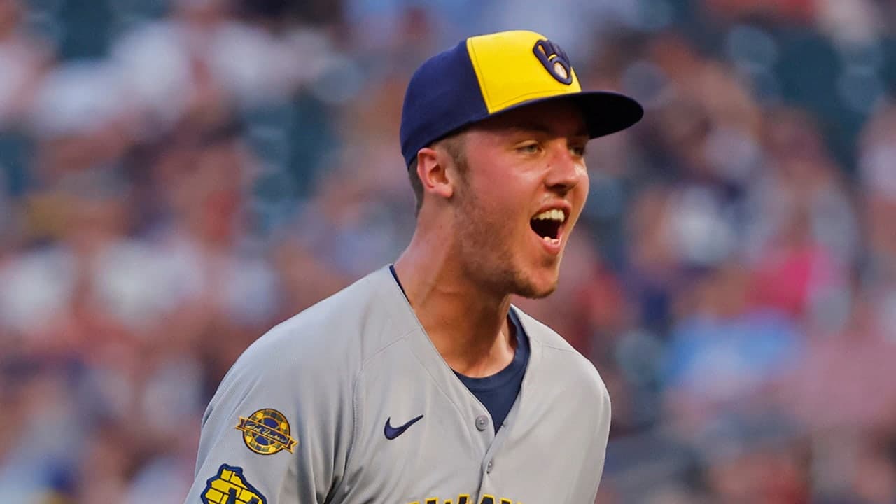 Image for Brewers' triple-digit throwing rookie makes MLB history after perfect game bid in second MLB start