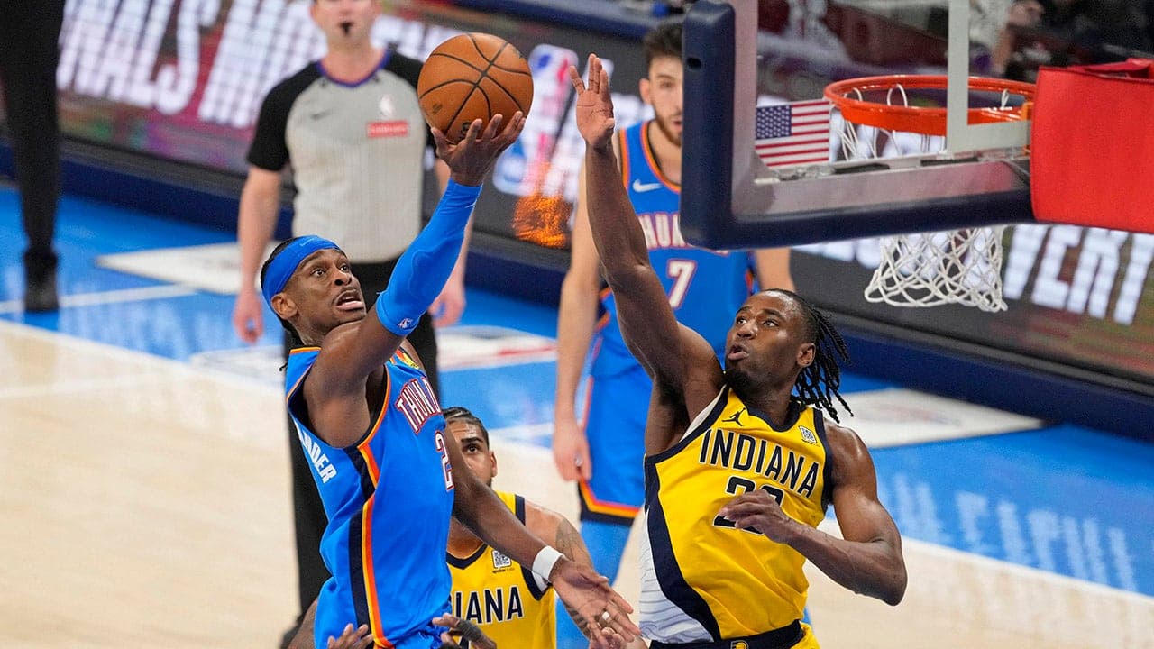 Image for Thunder strike back as Shai Gilgeous-Alexander dominates Game 2 to even NBA Finals against Pacers